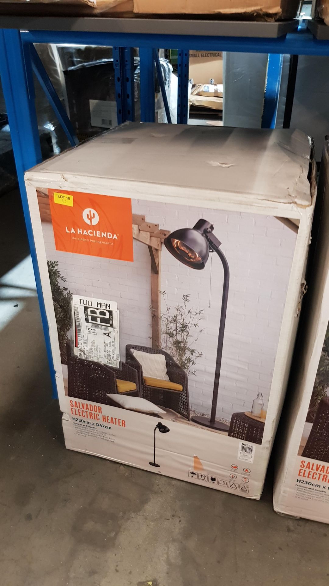 (1C) 1x La Hacienda Salvador Electric Heater RRP £240. Dual Halogen Lamps With 3 Heat Settings. Adj - Image 2 of 6