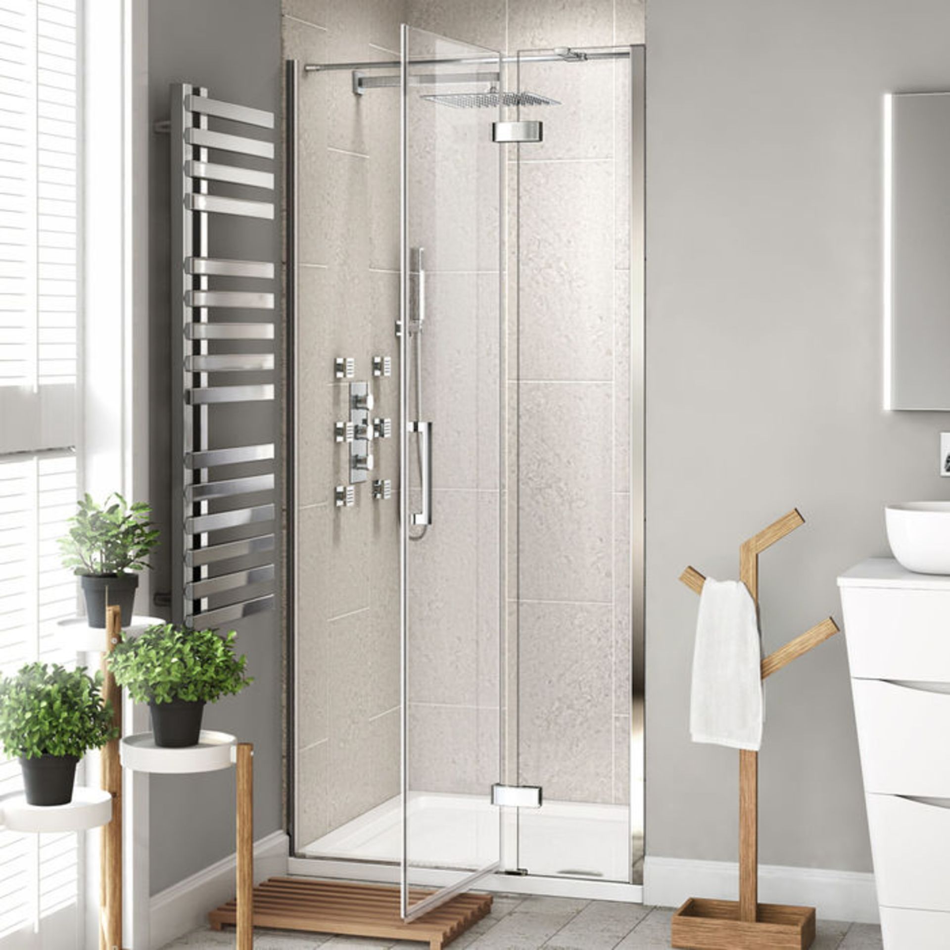 New 700 mm - 8 mm - Premium Easy clean Hinged Shower Door. RRP £349.99.H82600Cp. 8 mm Easycl ___New - Image 2 of 2