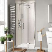 New & Boxed 700 mm - 8 mm - Premium Easy clean Hinged Shower Door. RRP £499.99. H82600Cp. 8 mm
