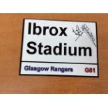 Ally Mccoist & Mark Hately Signed Glasgow Rangers Street Sign Plaque