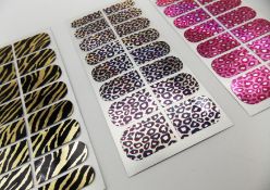 144 Packs Of Professional Nail Art Wrap Transfers - 3 Different Animal Print Styles