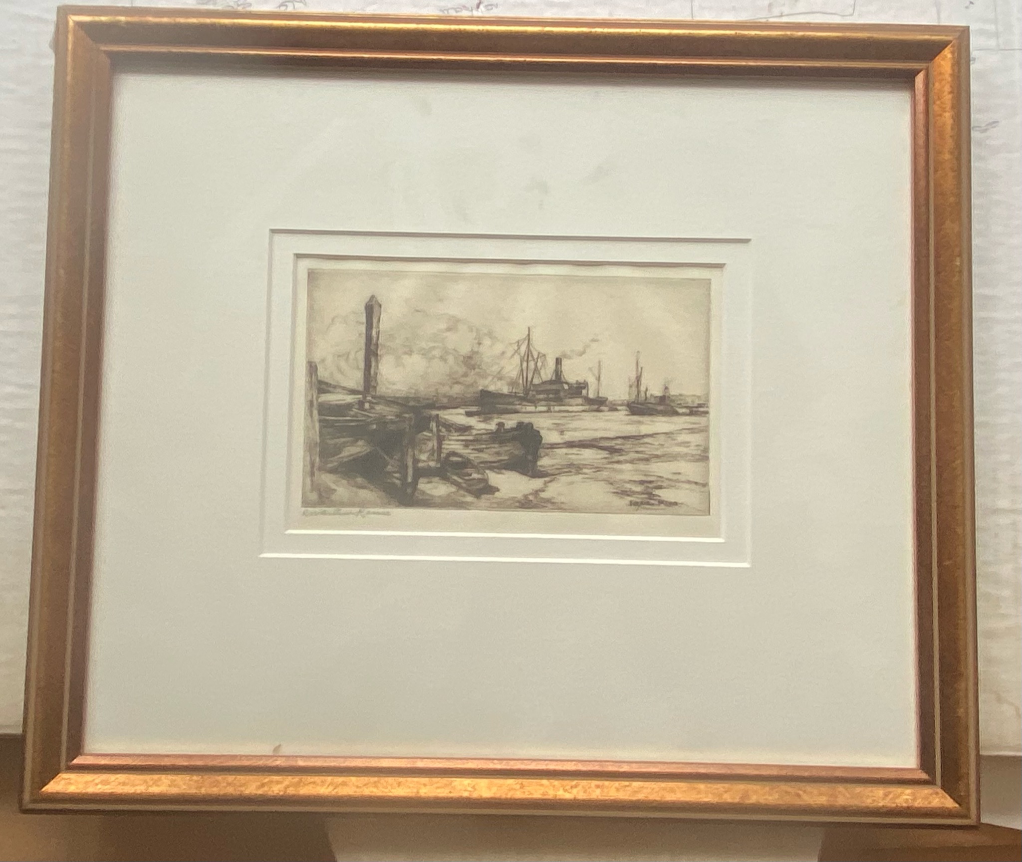 Robert William Arthur Rouse RBA fl. 1882-1929 Signed Etching 'Steamer' - Image 4 of 5