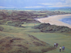 Signed artist proof Royal Port Rush golf course by Scottish artist Peter Munro bn 1954 ex RSA