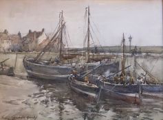 Andrew Archer Gamley (1869-1949) signed watercolour "Awaiting the tide"