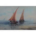 E C Pringle flourished 1880's-1890's Large Watercolour French shipping