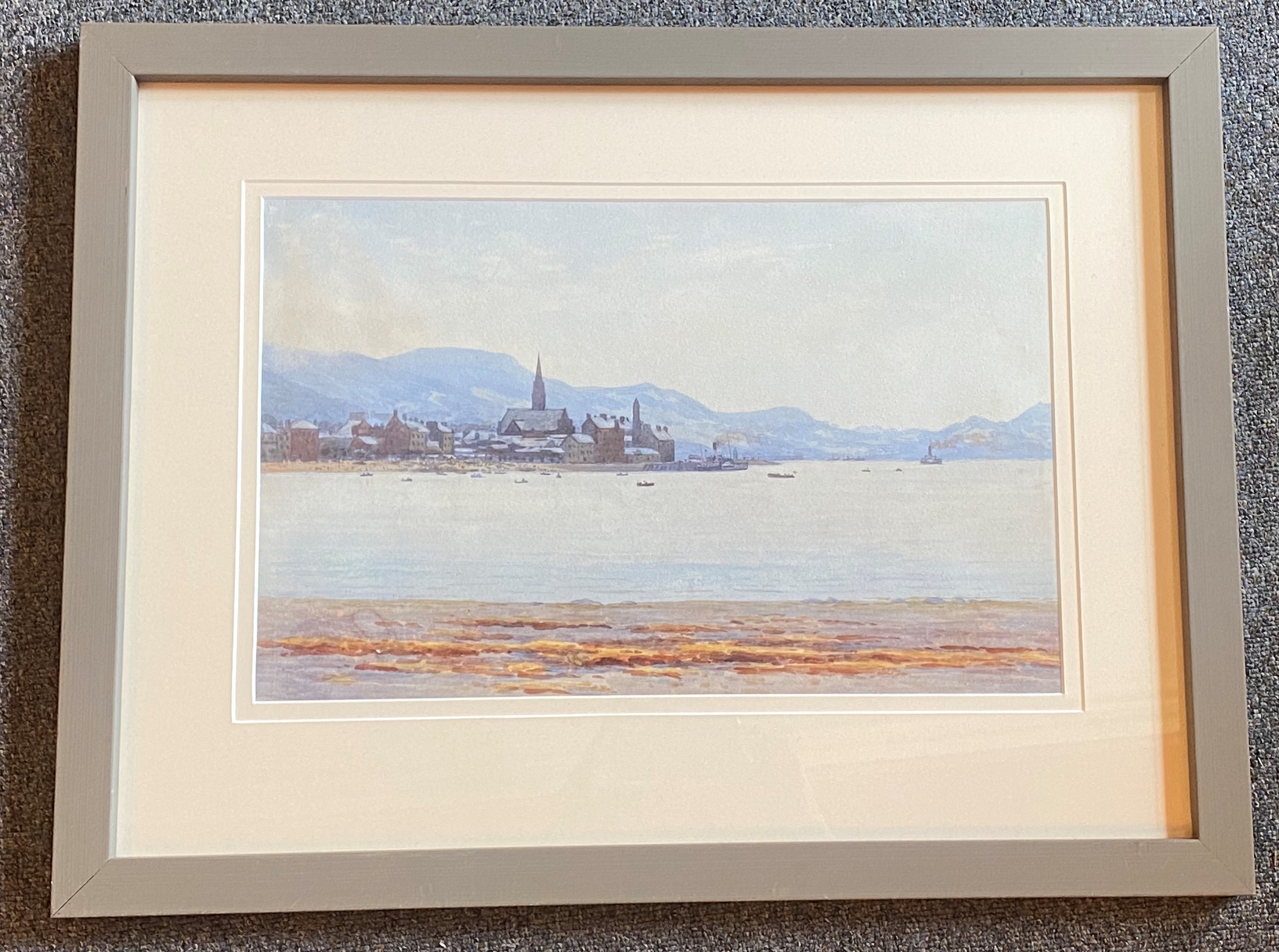 Largs Scotland signed watercolour By Captain George Drummond fish - Image 2 of 3