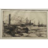 Robert William Arthur Rouse RBA fl. 1882-1929 Signed Etching 'Steamer'