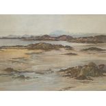 Leslie P Stuart (act.1946-1967) signed watercolour 'Sandy shoreline'