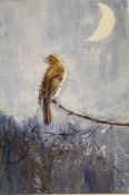 Eileen Alice Soper (1905 - 1990) Watercolour "Nightingale" Chris Beetles label verso