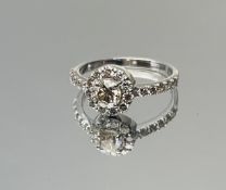 Beautiful Natural 0.86 CT Champagne Diamond Ring With 18k Gold