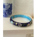 Vintage Flower Design Enamel Bangle Bracelet