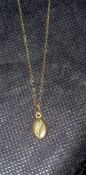 9ct Gold Coffee Bean Necklace.