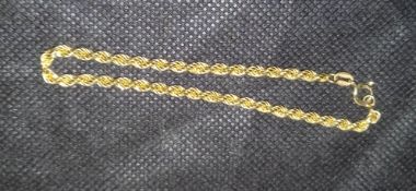 9ct Gold Rope Bracelet