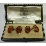 Royalty H.R.H. The Duke of Edinburgh - fine pair of 9ct gold and enamel presentation cufflinks with