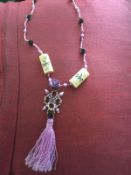 AZUNI LONDON Vintage NECKLACE Various BEADS & tassle