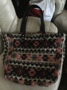 Designer Iris Large Aztec Weekend Shoulder bag...Leather handles and gold stud