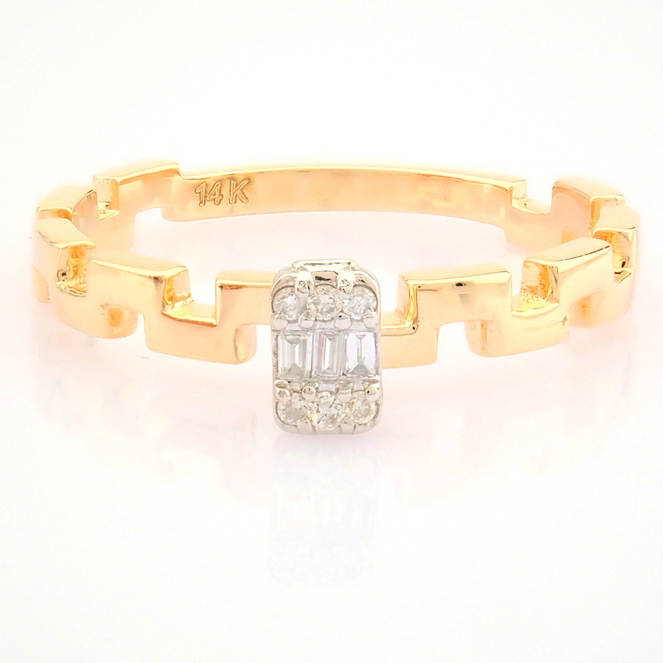 Certificated 14K Rose/Pink Gold Diamond Ring - Image 6 of 9