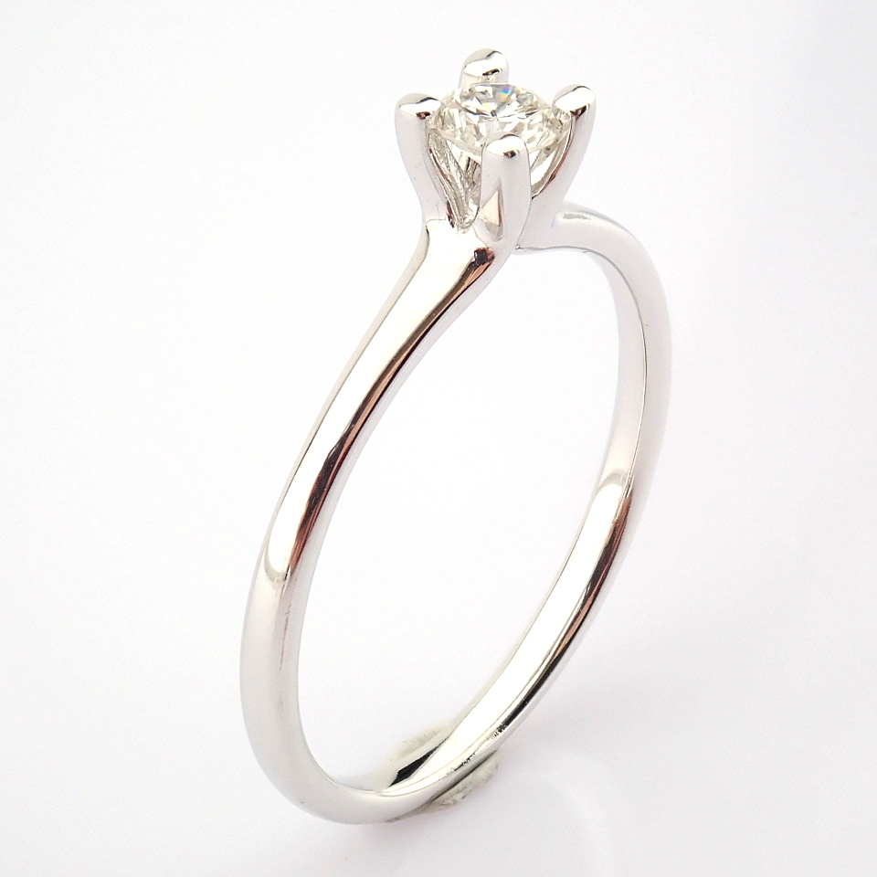 Certificated 14K White Gold Diamond Ring - Image 3 of 8