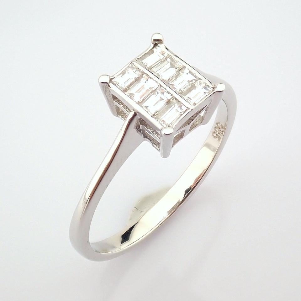 Certificated 14K White Gold Diamond Ring - Image 3 of 8
