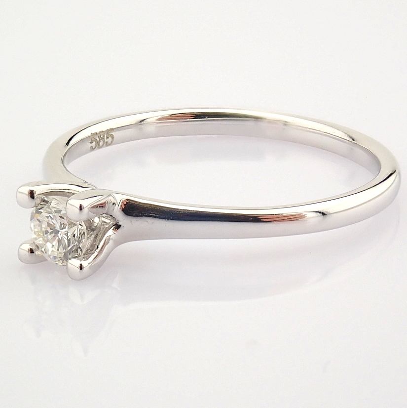 Certificated 14K White Gold Diamond Ring - Image 5 of 8