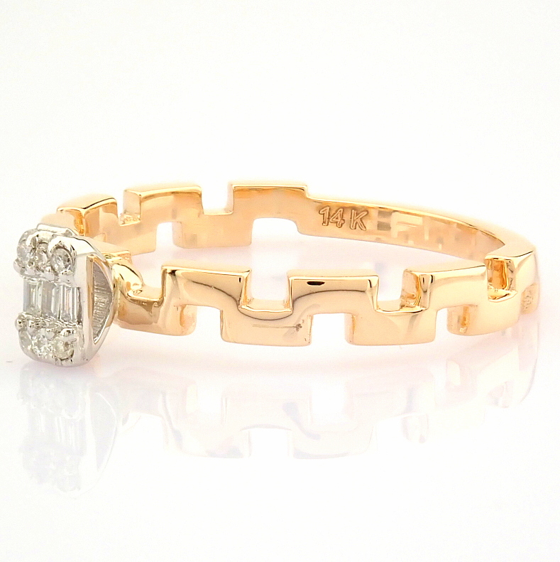 Certificated 14K Rose/Pink Gold Diamond Ring - Image 7 of 9