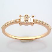 Certificated 14K Rose/Pink Gold Diamond Ring