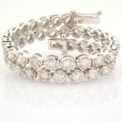 Certificated 14K White Gold Diamond Bracelet