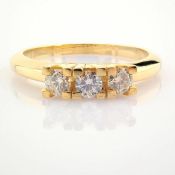 Certificated 14K Yellow Gold Diamond Ring