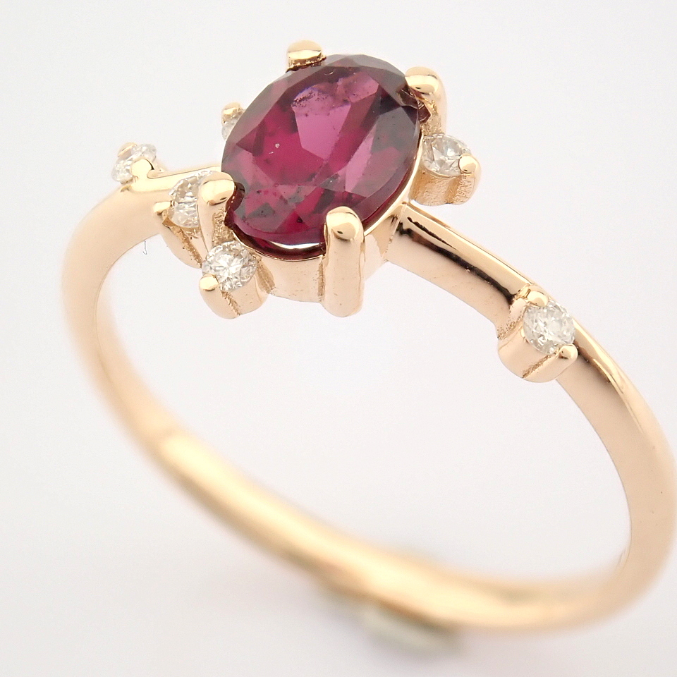 Certificated 14K Rose/Pink Gold Diamond & Rodalite Ring - Image 8 of 10