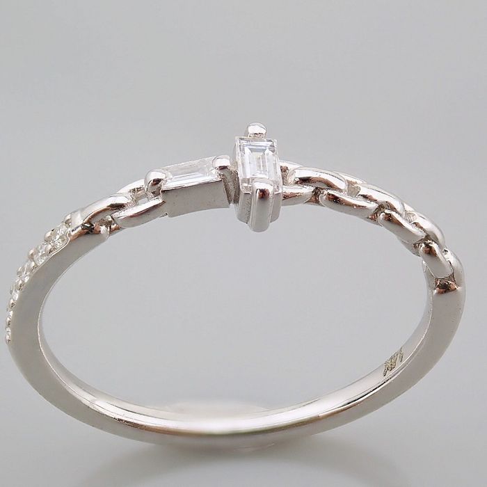 Certificated 14K White Gold Diamond Ring - Image 5 of 9