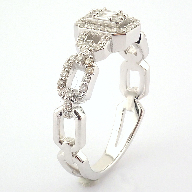 Certificated 14K White Gold Diamond Ring - Image 4 of 7