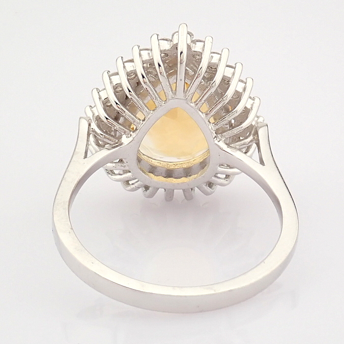 Certificated 14K White Gold Diamond & Citrin Ring - Image 8 of 9