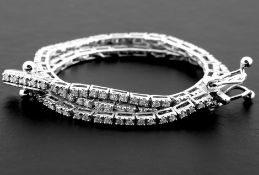 Certificated 14K White Gold Diamond Bracelet