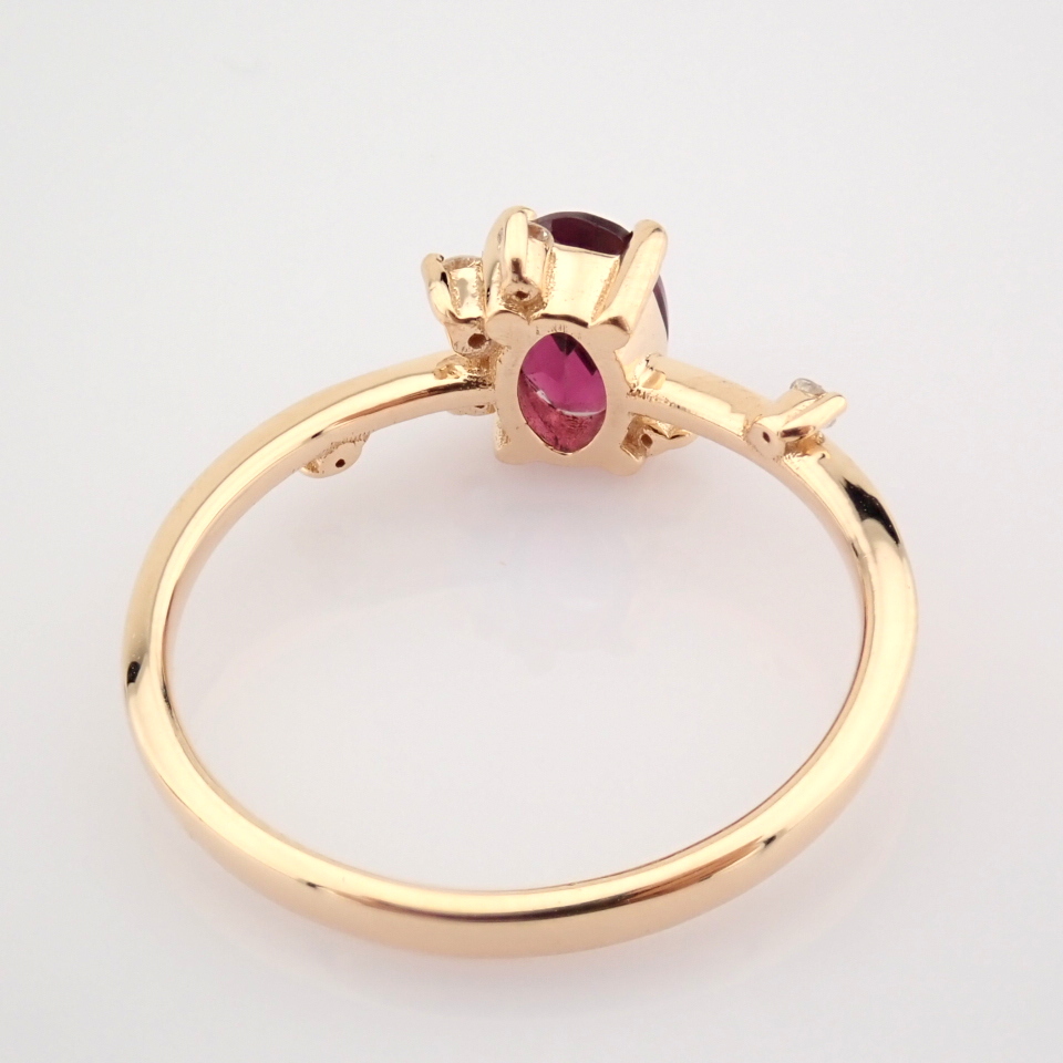 Certificated 14K Rose/Pink Gold Diamond & Rodalite Ring - Image 4 of 10