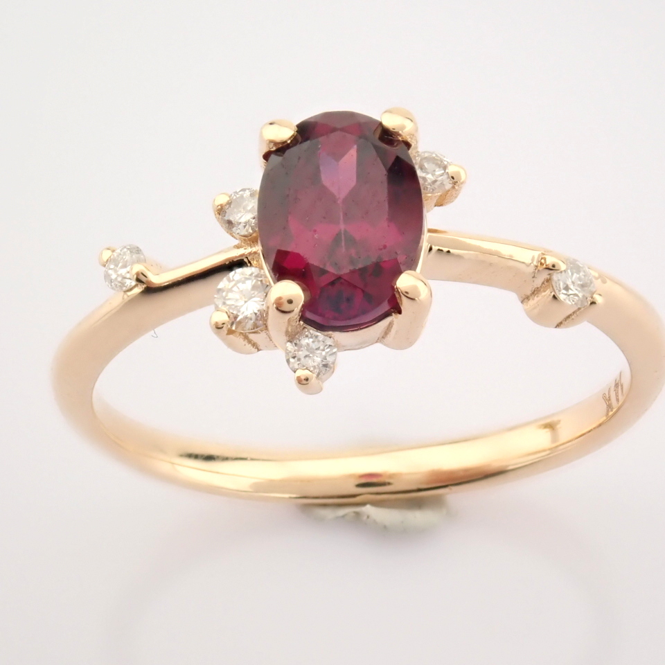 Certificated 14K Rose/Pink Gold Diamond & Rodalite Ring - Image 6 of 10