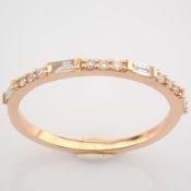 IDL Certificated 14K Rose/Pink Gold Baguette Diamond & Diamond Ring (Total 0.19 ct Stone)