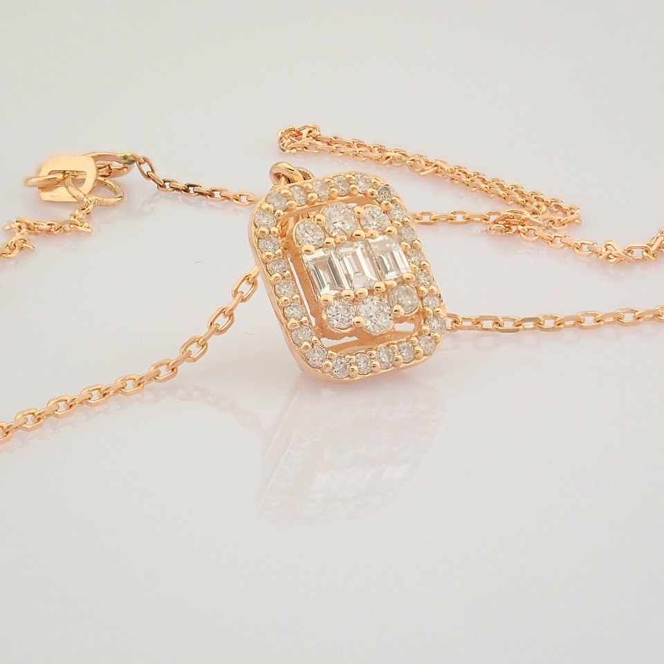 IDL Certificated 14K Rose/Pink Gold Diamond Necklace (Total 0.37 ct Stone) - Image 12 of 12