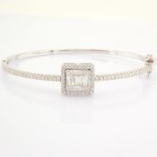 IDL Certificated 14K White Gold Diamond Bracelet (Total 1.11 ct Stone)