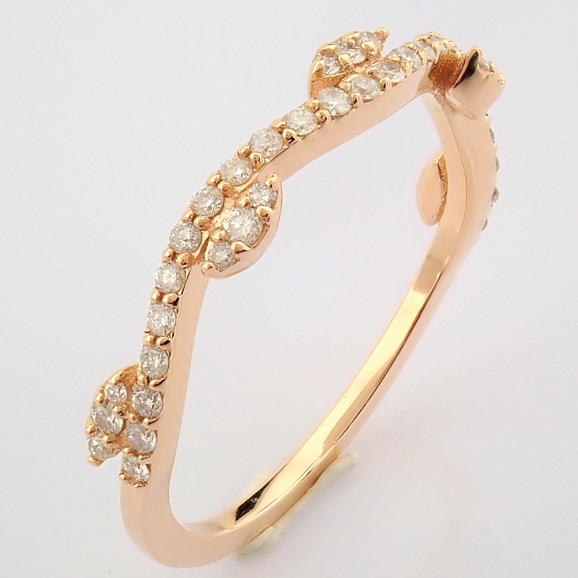 IDL Certificated 14K Rose/Pink Gold Diamond Ring (Total 0.21 ct Stone) - Image 7 of 11