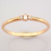 IDL Certificated 14K Rose/Pink Gold Baguette Diamond & Diamond Ring (Total 0.05 ct Stone)