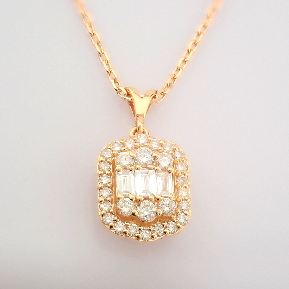 IDL Certificated 14K Rose/Pink Gold Diamond Necklace (Total 0.33 ct Stone) - Image 5 of 11