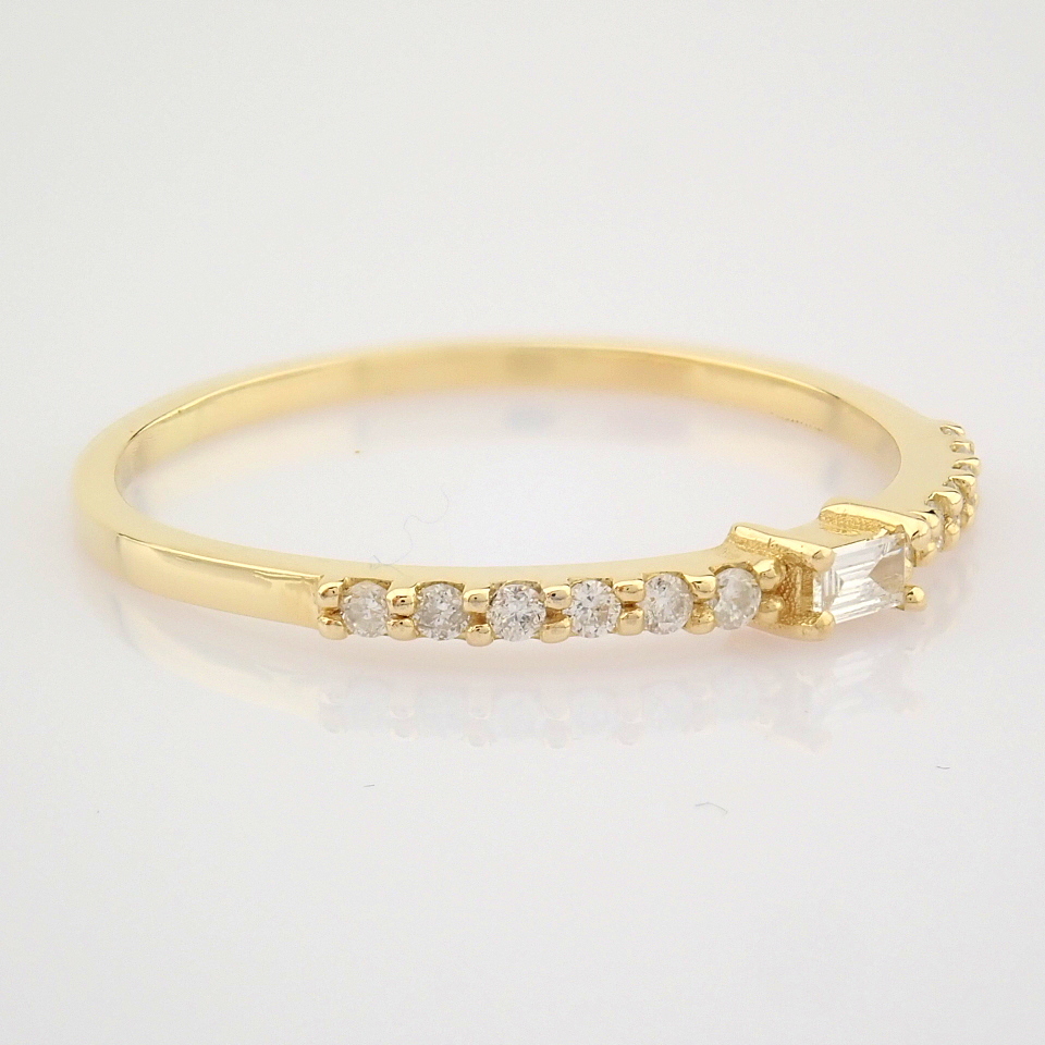 IDL Certificated 14K Yellow Gold Diamond Ring (Total 0.11 ct Stone) - Image 11 of 12