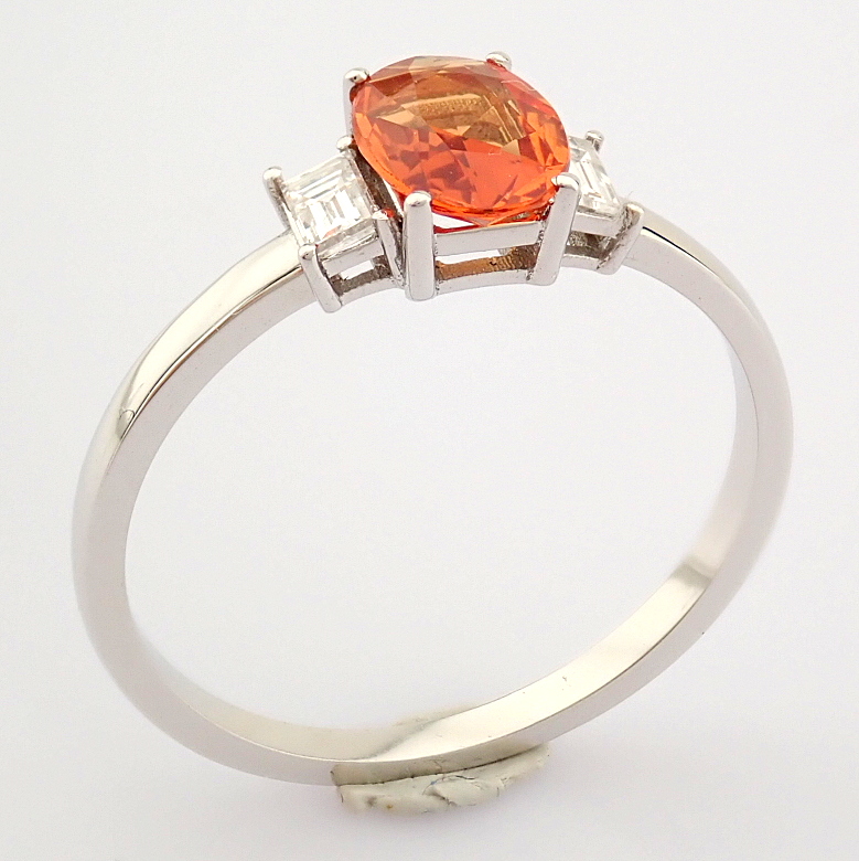 IDL Certificated 14K Rose/Pink Gold Diamond & Fancy Sapphire Ring (Total 0.78 ct Stone) - Image 3 of 8