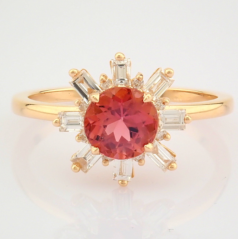 IDL Certificated 14K Rose/Pink Gold Baguette Diamond & Diamond Ring (Total 1.27 ct Stone) - Image 5 of 9