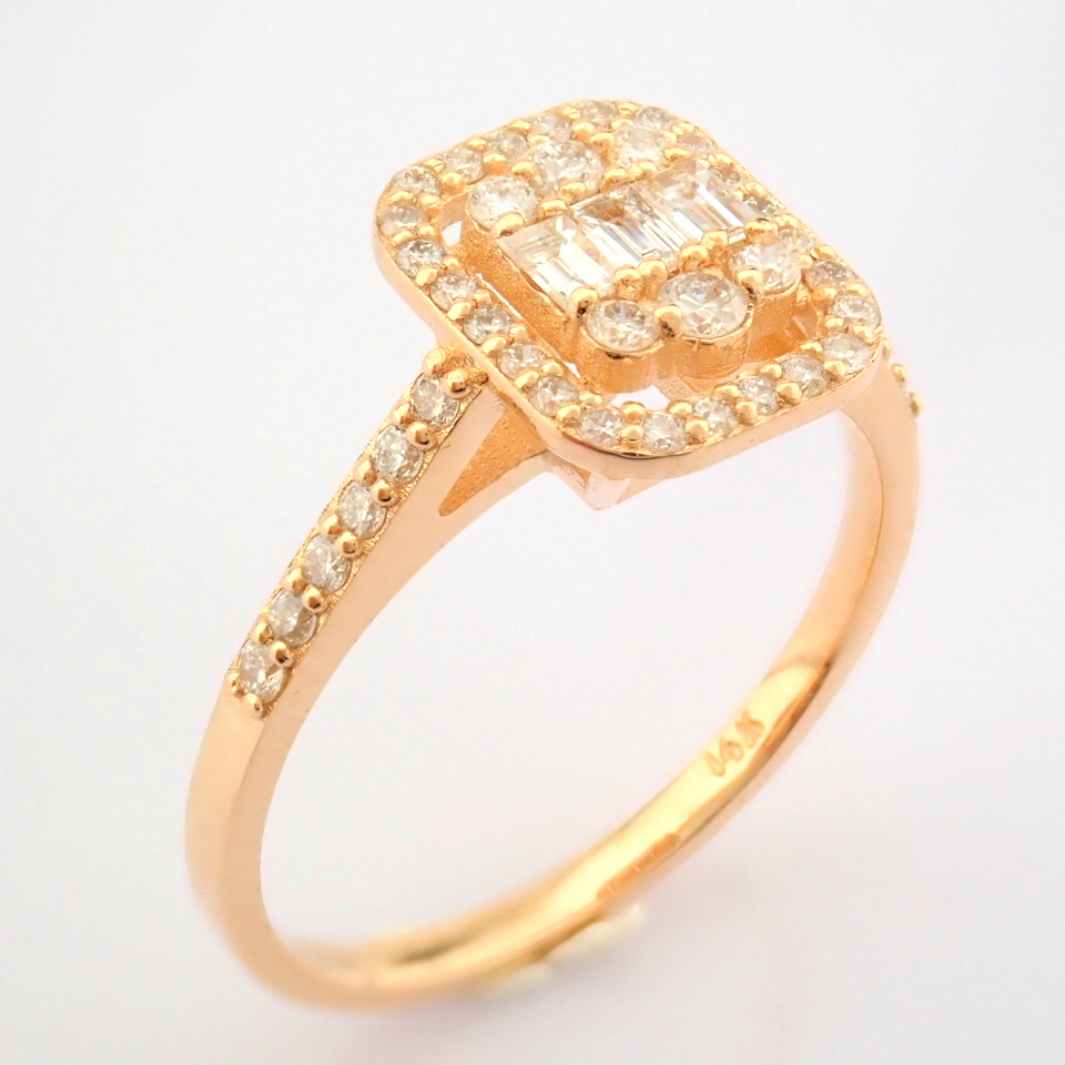 IDL Certificated 14K Rose/Pink Gold Diamond Ring (Total 0.52 ct Stone) - Image 9 of 10