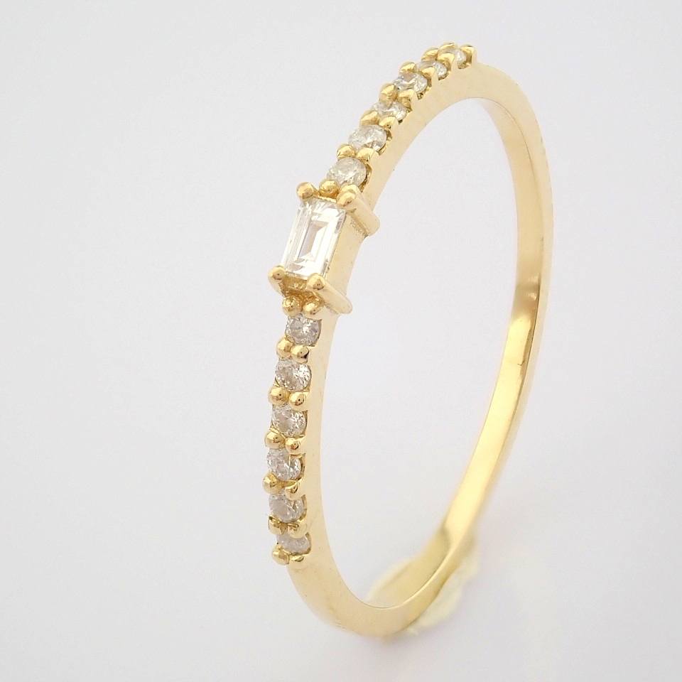 IDL Certificated 14K Yellow Gold Diamond Ring (Total 0.11 ct Stone) - Image 5 of 12