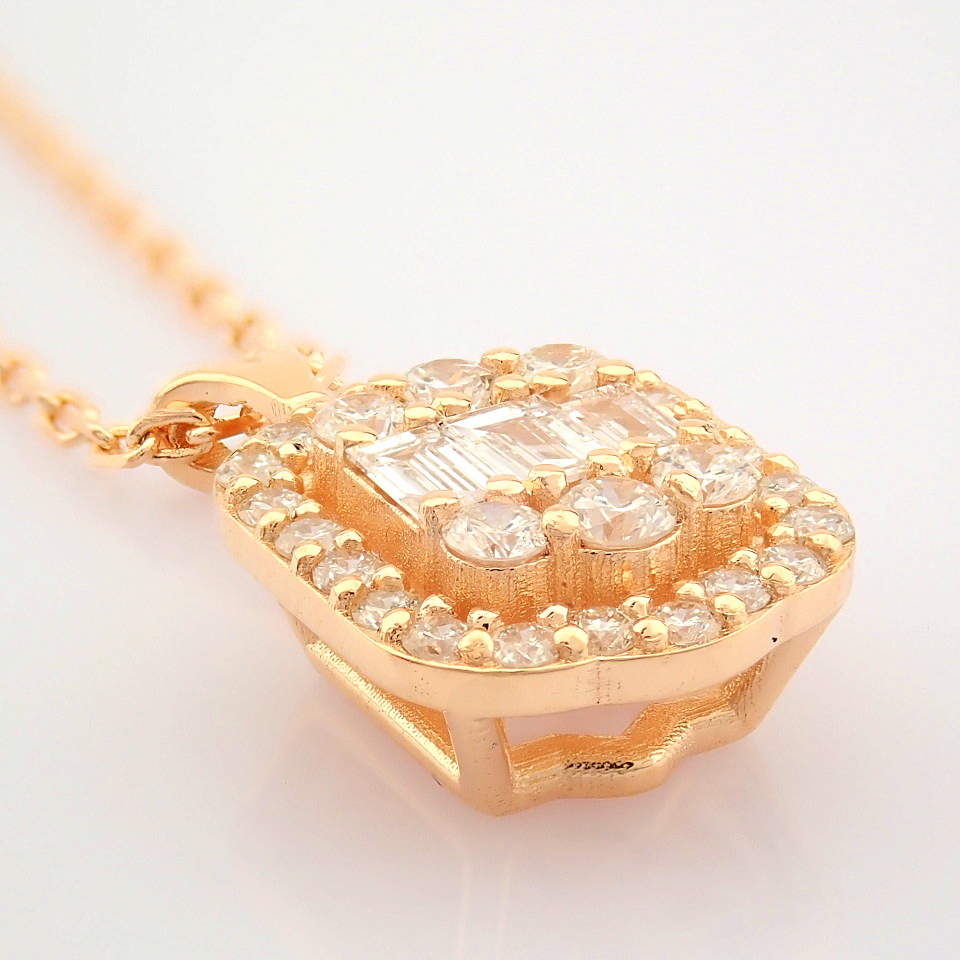 IDL Certificated 14K Rose/Pink Gold Diamond Necklace (Total 0.33 ct Stone) - Image 4 of 11