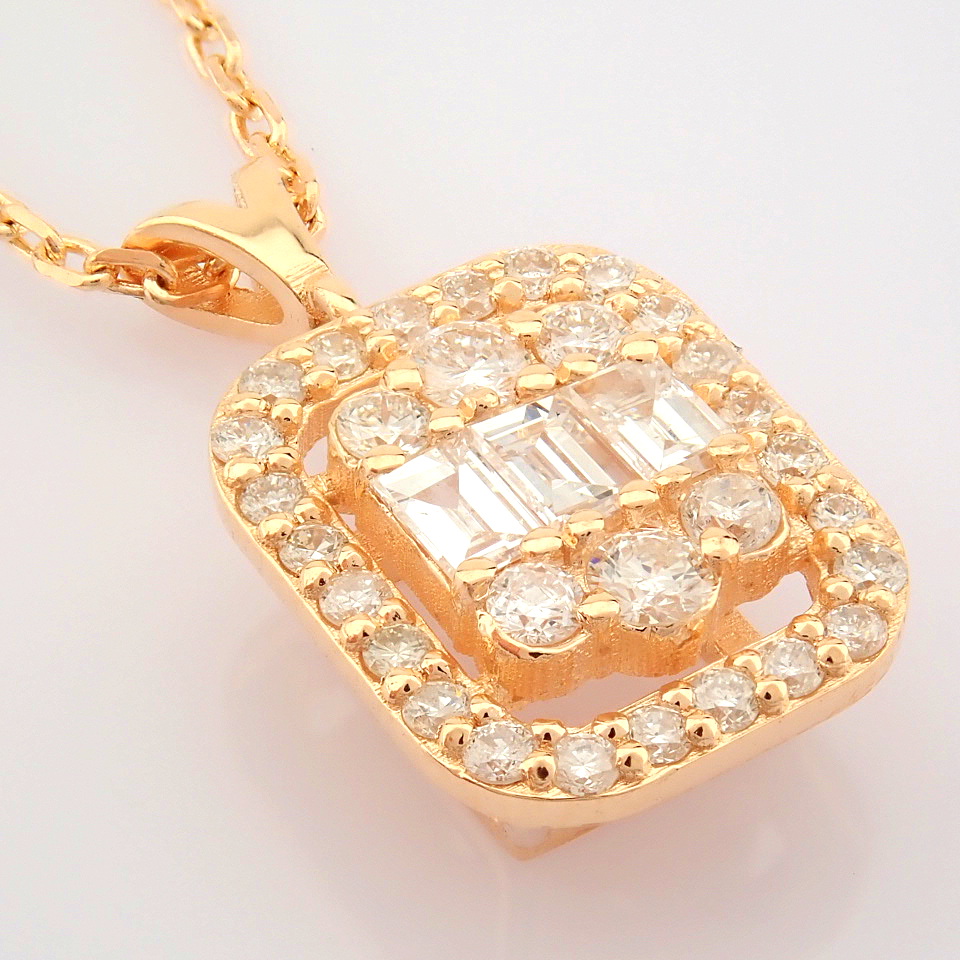 IDL Certificated 14K Rose/Pink Gold Diamond Necklace (Total 0.37 ct Stone) - Image 6 of 12