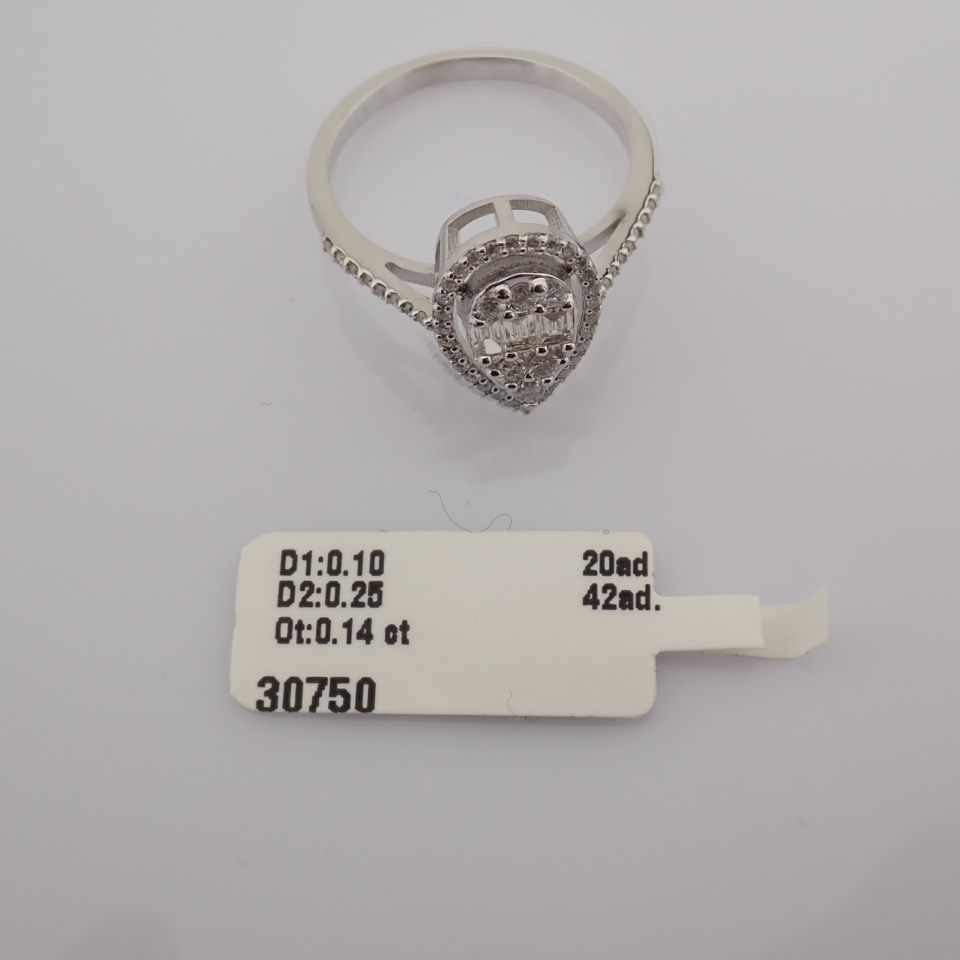 IDL Certificated 14K White Gold Diamond Ring (Total 0.49 ct Stone) - Image 5 of 15