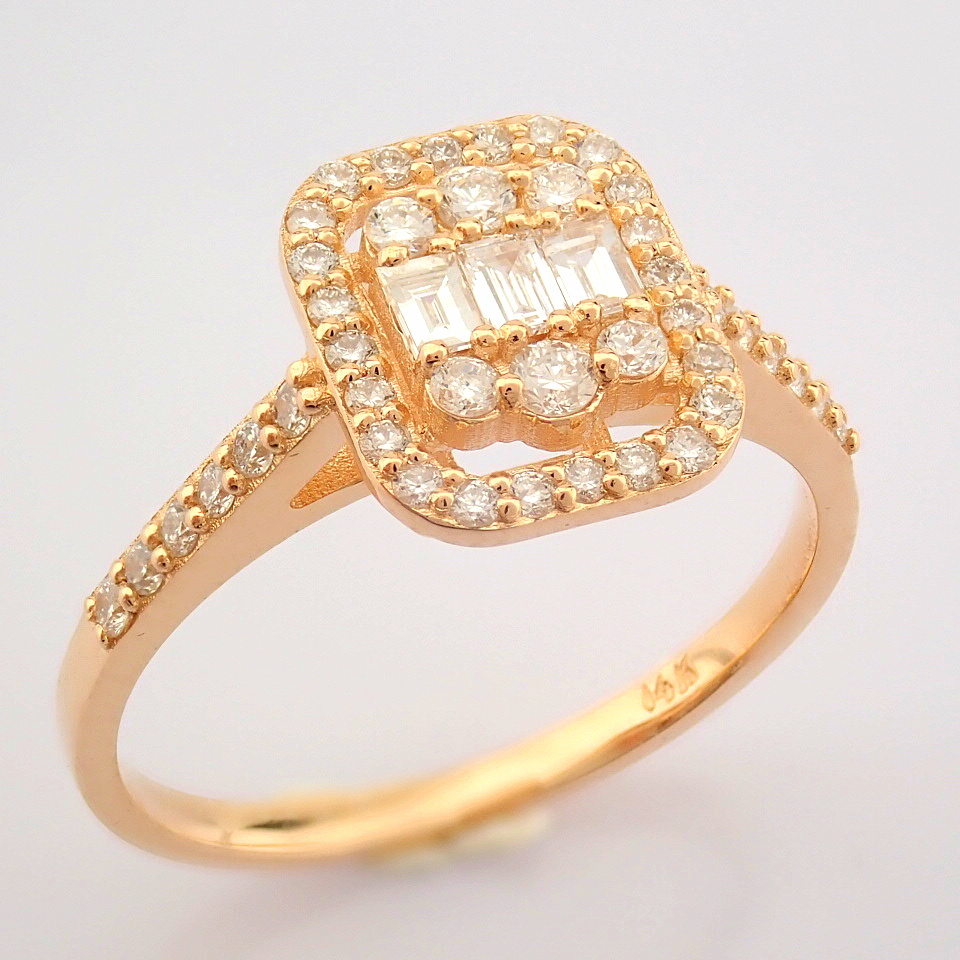 IDL Certificated 14K Rose/Pink Gold Diamond Ring (Total 0.52 ct Stone) - Image 10 of 10